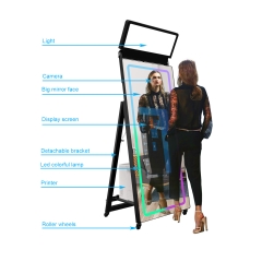 Magic Selfie Mirror Photo Booth 65 Inch Touch Screen Led Frame Mini Camera For Events