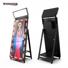65 inch High Quality Full Color Cheap Touch Screen Photo Booth Kiosk Portable Digital Mirror Photobooth Advertising Player