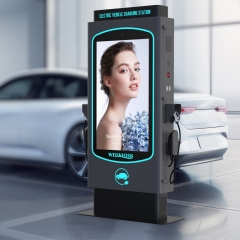Hot Sale Fully Custom Compatible Type2 Ev Car Dc Charger 60kw 100kw Electric Fast Pile Station Digital Signage with Ev Charging