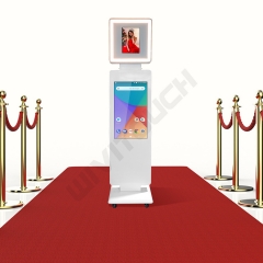 New Selfie Photo Booth Kiosk Ring Light Photo Booth Shell 23.8 inch Advertising Screen 10.1 inch IPad Photo Booth