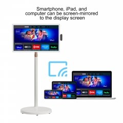 Portable Smart Screen 1080p Rotatable Monitor with Incell Touch Screen, Android OS(Support Google Store), Built-in Battery(4-6H), Full Swivel Rotation, Voice Remote Control