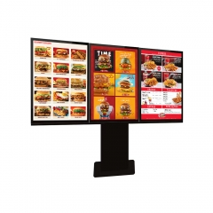 Single Dual Triple Monitor Waterproof Touch Screen Ordering System Freestanding Outdoor Digital Drive Thru Menu Board Kiosk
