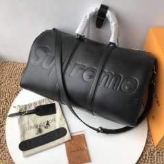 supreme x lv duffle real leather with box