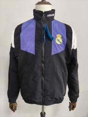 26-27 Real Madrid Black&Purple Single-sided Soccer Trench Coat-0255