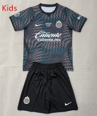 26-27 Deportivo Guadalajara Goalkeeper Black Kid/Youth Soccer Uniform-AY 26-27 Deportivo Guadalajara Goalkeeper Black Kid/Youth Soccer Uniform-AY
