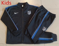26-27 Atletico Madrid Black Kids/Youth Soccer Jacket Uniform-815 26-27 Atletico Madrid Black Kids/Youth Soccer Jacket Uniform-815