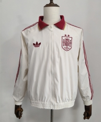 26-27 2 Star Spain White Single-sided Thailand Soccer Trench Coat-0255