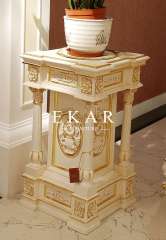 French Design Furniture White Wooden Flower Stand
