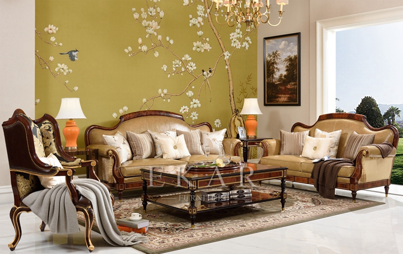 European Royal Classical Style Living Room Sofa Set