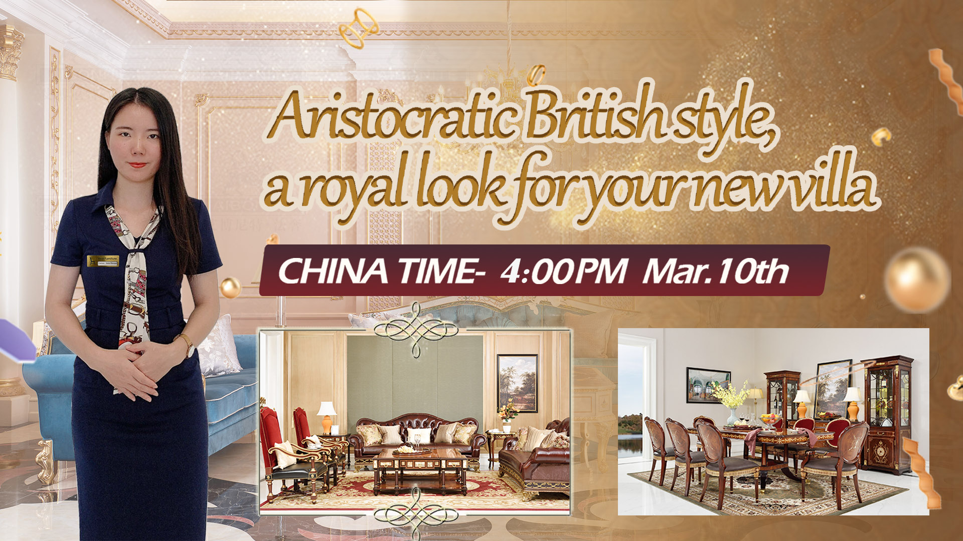 Our Classic Luxury Furniture Product Exhibition - Live Broadcast In Showroom