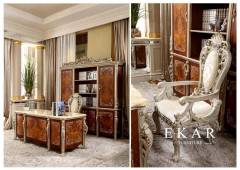 Classic style home office classic luxury leather furniture set furniture