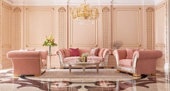 Royal Pink Fabric Couch Living Room Sofa