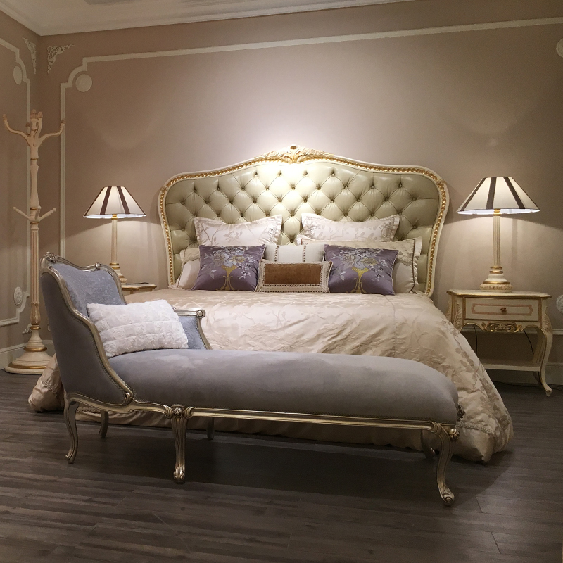 Home Furniture Bedroom Furniture White Wooden Bed
