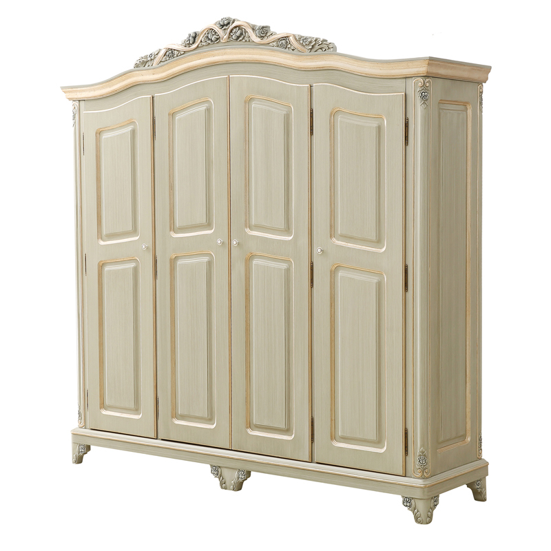 Four Doors Armoire Antique Solid Wood Armoire Wardrobe