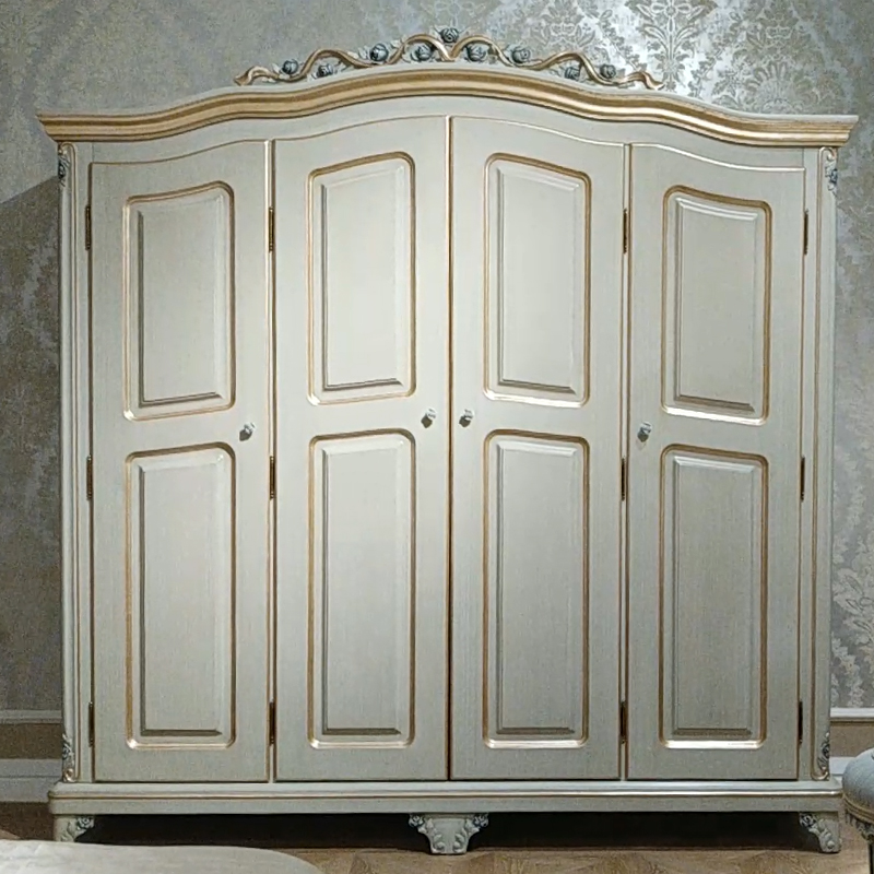 Four Doors Armoire Antique Solid Wood Armoire Wardrobe