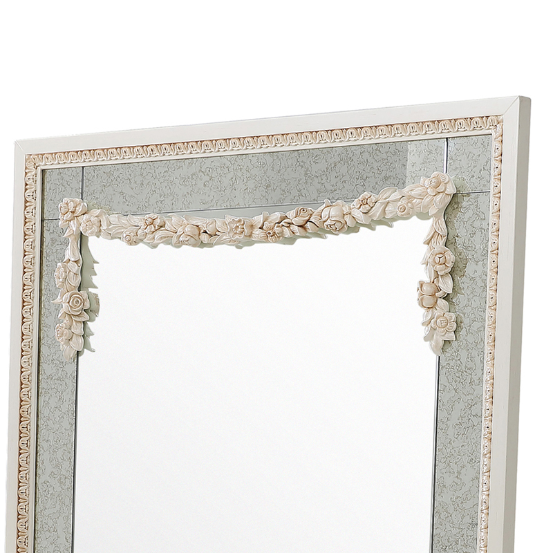 White Square Wooden Vanity Mirror/Wall Mirror/Full-length Mirror/Standing Mirror