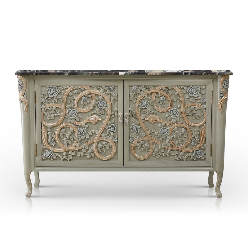 Luxury Furniture Lobby Marble Top Storage Sideboard/ Cabinet /Meals Side