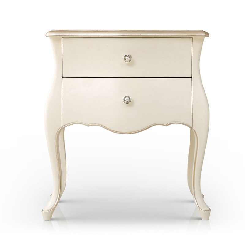 Exquisite Antique Simple Ivory White Nightstand