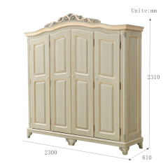 Four Doors Armoire Antique Solid Wood Armoire Wardrobe