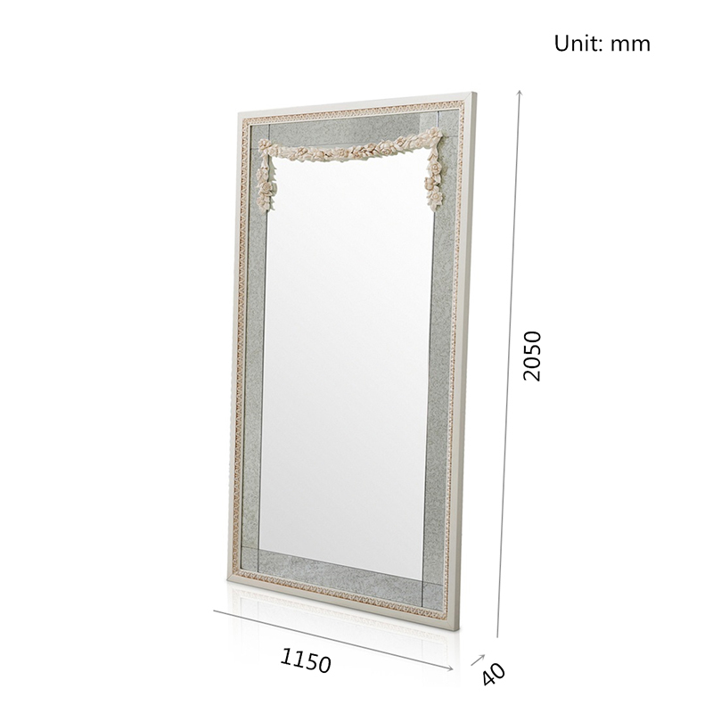 White Square Wooden Vanity Mirror/Wall Mirror/Full-length Mirror/Standing Mirror