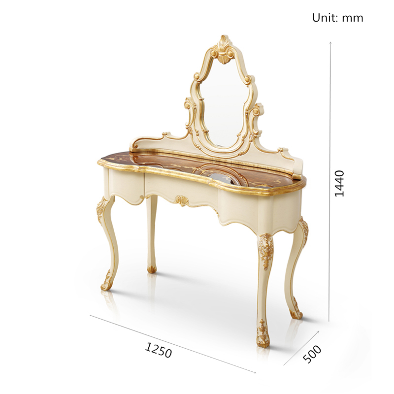 Veneered Ivory White Wooden Vanity Table/Dressing Table/Makeup Table