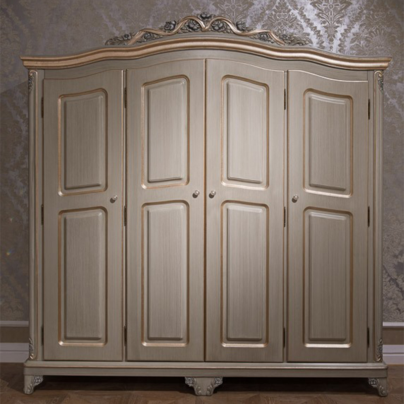 Four Doors Armoire Antique Solid Wood Armoire Wardrobe