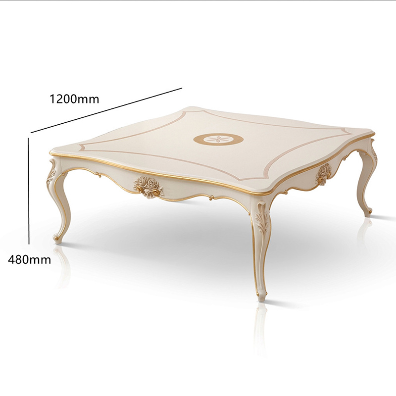 Retro European Style White Rectangle Coffee Table