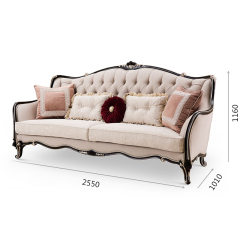 Retro Style Living Room Furniture Fabric Couch For Sale
