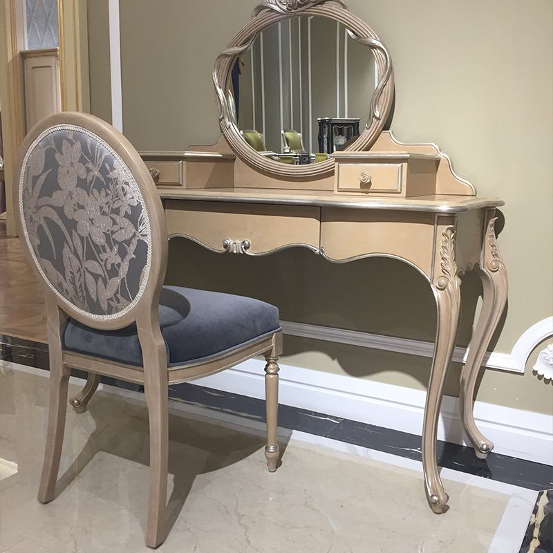 Delicate Small Grey Wooden Dressing Stool/Vanity Chair/Vanity Seat/Bedroom Stool