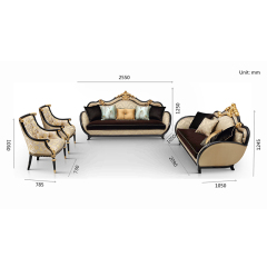 Black Couch Living Room Tufted Royal Fabric Sofa Set