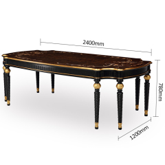 High End Classic Gloss Veneer Square Large Dining Table