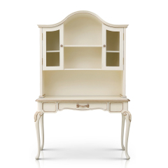 Latest Multifunctional Ivory White Solid Wood Dressing Table/Bookcase