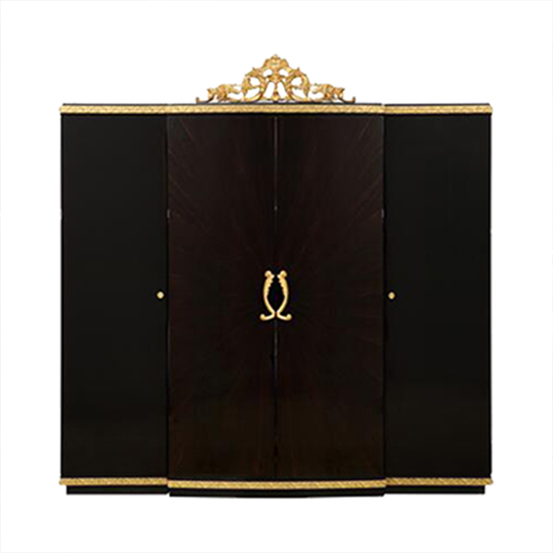 Black & Gold Large Bedroom Wardrobes for Sale