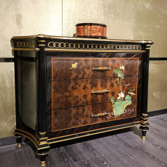 French Luxury Style Wooden 3 Chests of Drawers , The Lotus Pond by Moonlight series