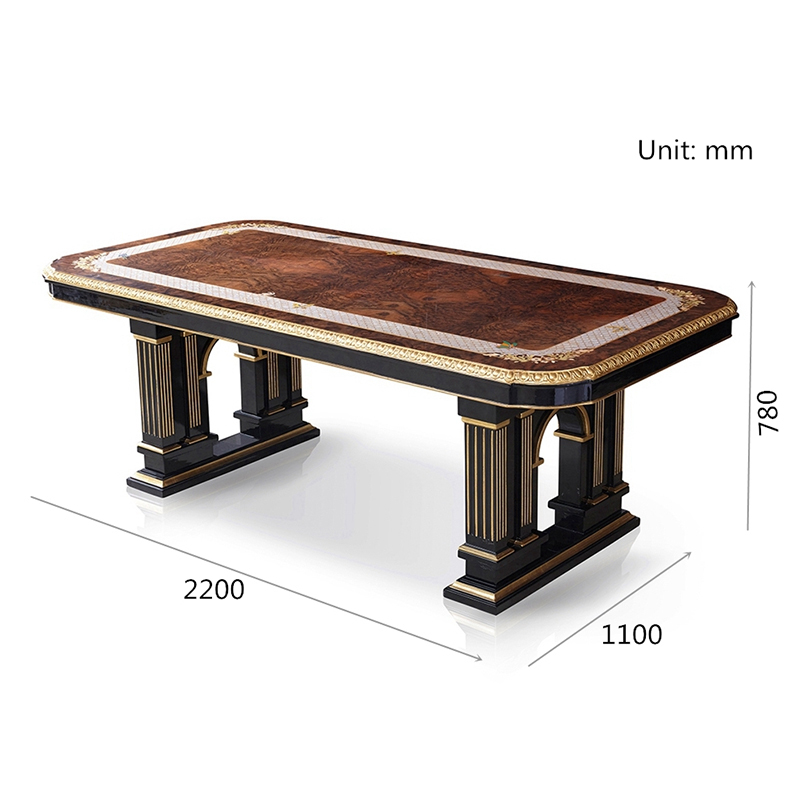 The Latest Long Wooden Dining Table with Different Kinds of Veneer
