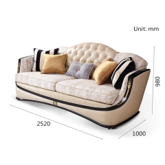 Living Room Furniture Leather Fabric Sofa Set 7 Seater