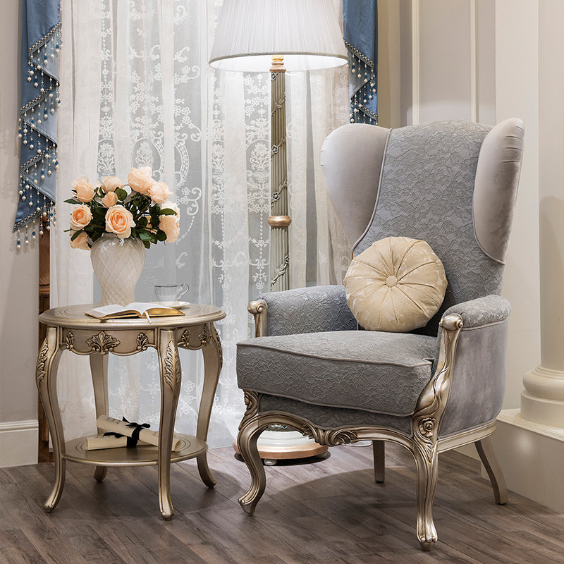 Grey Tufted Fabric Pattern Accent Chairs Living Room Armchair Sale