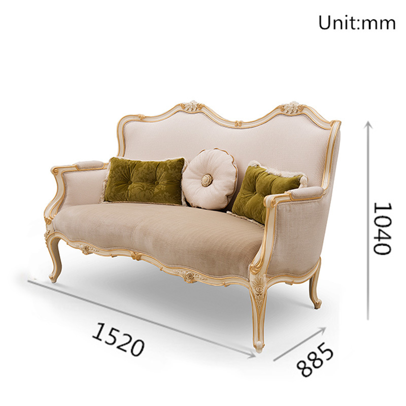 New European Style Elegant Carved Fabric Sofa Set