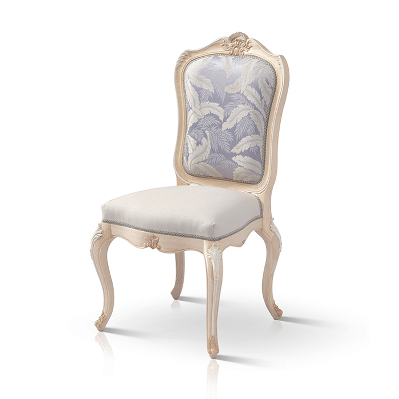 White Upholstered Oak Dining Room Chair