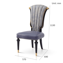 Leather And Fabric High Back Upholstered Dining Chair