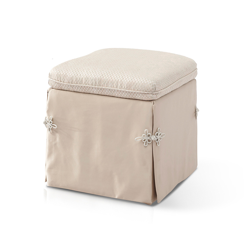 The Latest High Class Beige-colored Fabric Dressing Stool