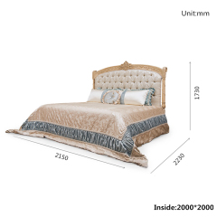 Wooden Super King Size Upholstered Bed