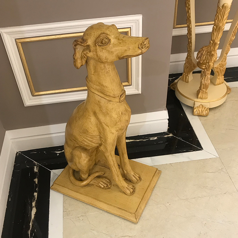 Solid Wood Hand Carved Wooden Dog