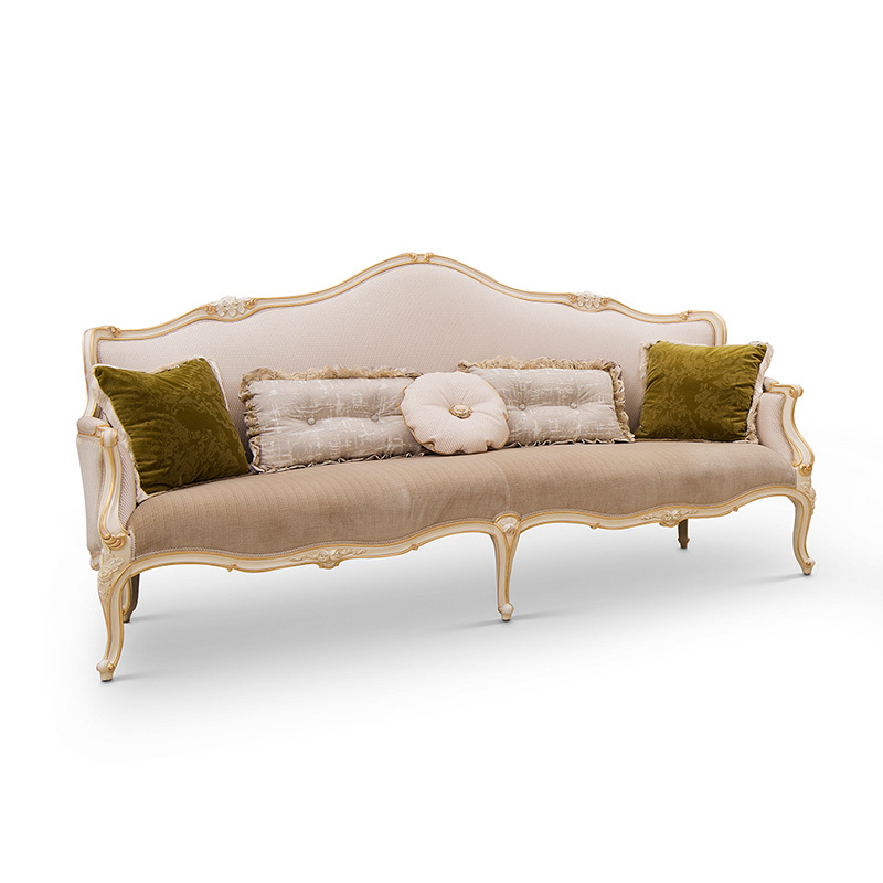 New European Style Elegant Carved Fabric Sofa Set