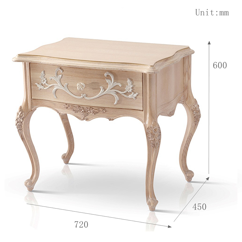 The Latest Exquisite Carved Flower Wooden Nightstand