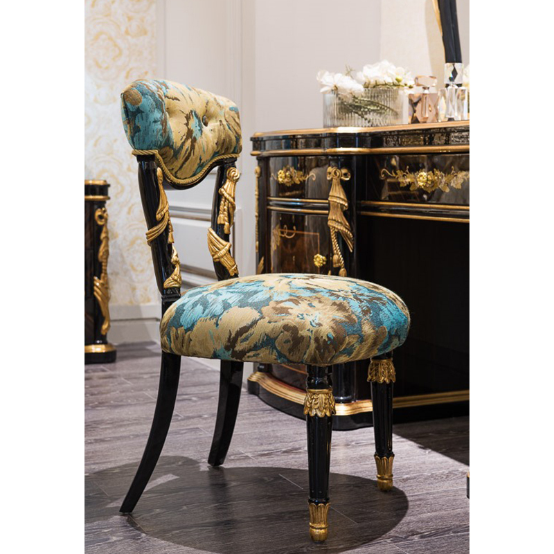 Bedroom Furniture Embroidered Fabric Vanity Chair/Vanity Seat/Makeup Chair/Bedroom Stool