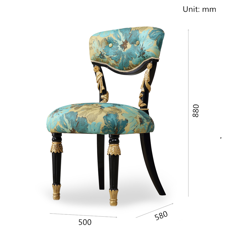 Bedroom Furniture Embroidered Fabric Vanity Chair/Vanity Seat/Makeup Chair/Bedroom Stool