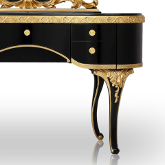 Black and Golden Wooden Mirrored Vanity Table with drawers /Makeup Table/Bedroom Furniture