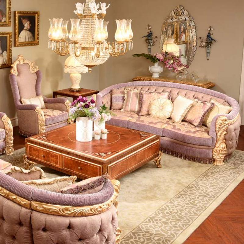 Turnkey Project Saudi Lady Living Room Majlis Velvet Sofa Set