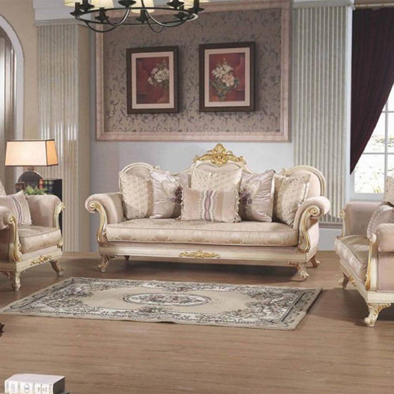 Cream Antique Fabric Retro Sofa